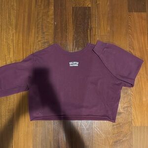 Never worn purple Hollister Cropped Crew-Neck